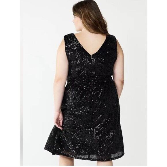 NWT Draper James RSVP Sequin Black Holiday Special Occasion Dress Prom size 20W - Picture 2 of 14